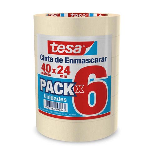 Cinta Masking Tape Multiuso 24mm x 40m Tesa - 6 unidades