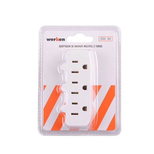 Adaptador 3 tomas plano + Lt