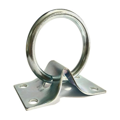 Argolla placa acero plateado 64mm