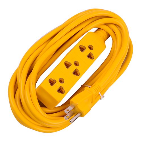 Extensión 3 tomas tierra 3x18awg 5m Amarillo