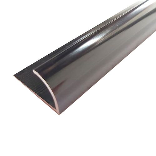 Perfil de aluminio Brillante Negro 10.5mm x 2.40m