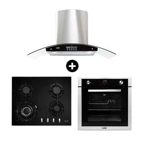 COMBO Cocina empotrable Sole SOLCO034 + Campana Venus Plus + Horno a gas