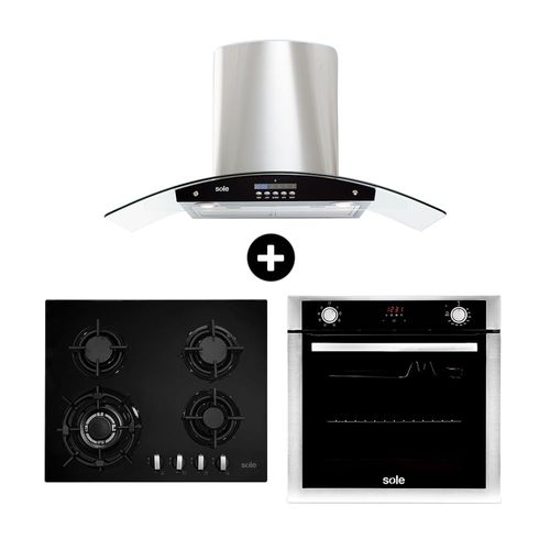 COMBO Cocina empotrable Sole SOLCO034 + Campana Venus Plus + Horno multifunción