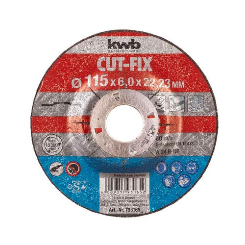 Disco de desbaste Cutfix metal 115x6mm Kwb
