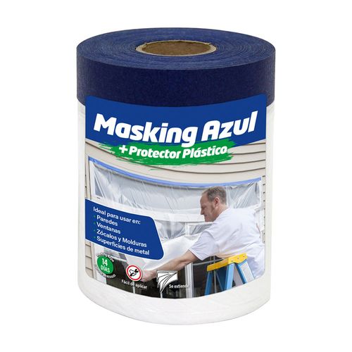 Masking Azul + Protector Plástico 55cmx33m