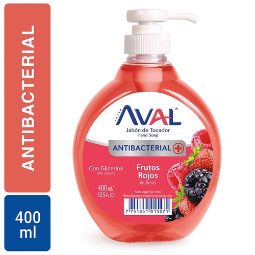 Jabón líquido antibacterial Frutos rojos Aval 400ml