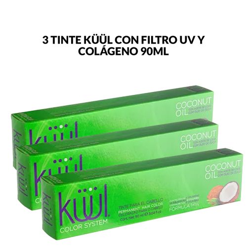 3 Tinte KÜÜL con Filtro UV y Colágeno 90ML