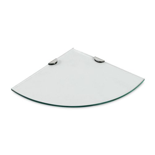 Repisa para baño esquinera con vidrio transparente 25 x 25 cm - Repisa para baño esquinera con vidrio transparente 25x25cm