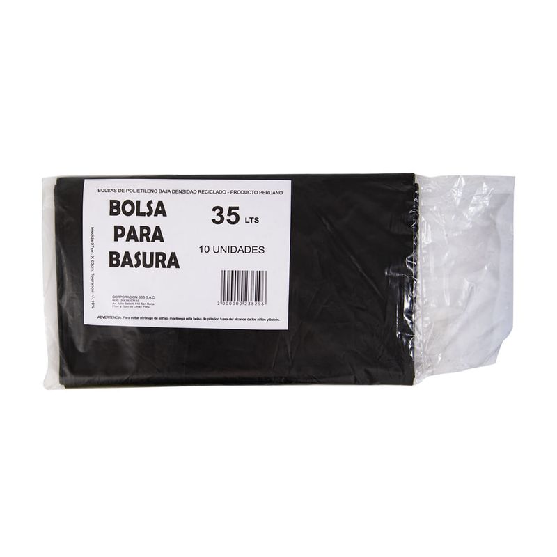 Bolsa negra de basura 50 litros x10 unids.