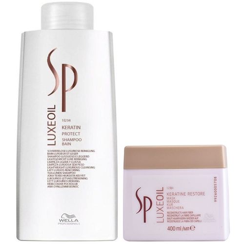 Shampoo con Aceite de Argán 1000ml + Mascarilla Wella Luxe Oil Keratin