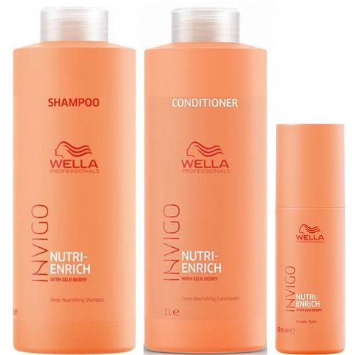 Shampoo 1000ml + Acondicionador + Bálsamo Wella Invigo Nutri Enrich