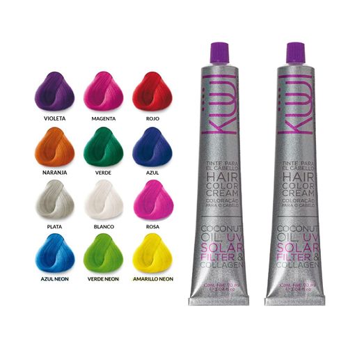 2 Tinte para el Cabello FunnyColors - KÜÜL 90ml Azul Neon