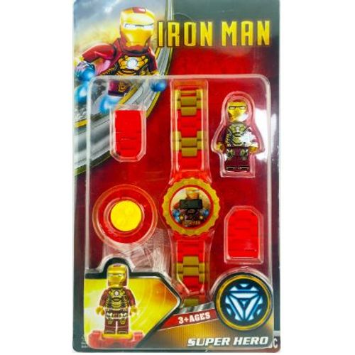 Reloj Para Niños Bloques De Construccion - IRON MAN