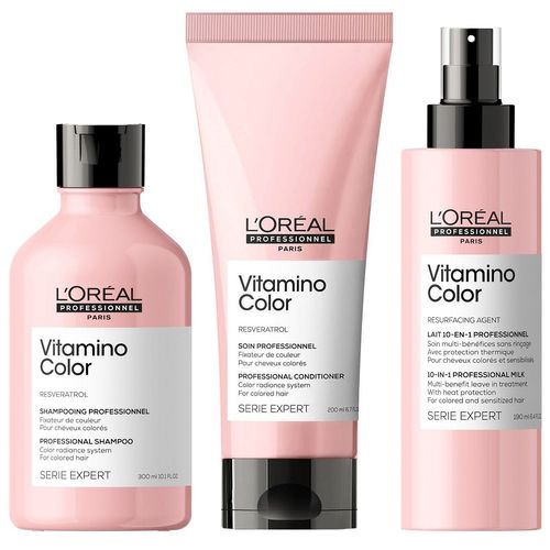 Shampoo 300ml + Acondicionador + Spray 10 En 1 LOreal Vitamino Color