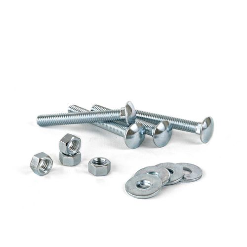 Perno coche + Tuerca + Arandela 3/8x3" x 4 unidades