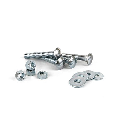 Perno Coche + Tuerca + Arandela 3/8x2 1/2" x 4 unidades