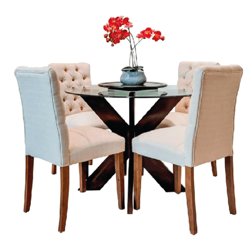 Juego de Comedor 4 Sillas Zoe Crema