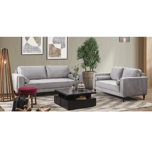Juego de Sala Genove 3 2 Alto Hogar Gris Claro