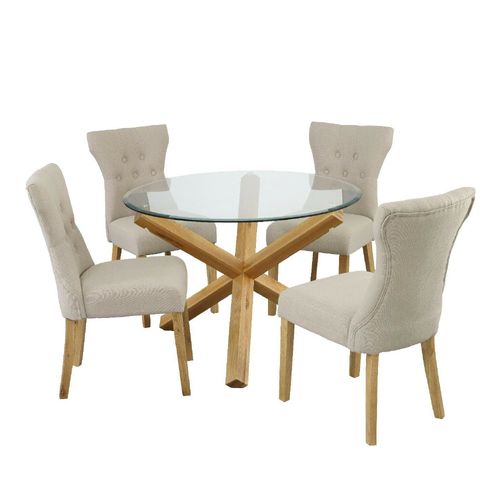 Juego de Comedor 4 Sillas Naomy Gris