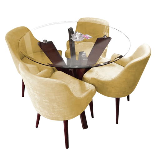 Juego de Comedor 4 Sillas Yenlu Beige