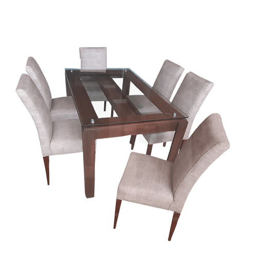 Juego de Comedor 6 Sillas Alto Hogar Brianne Beige