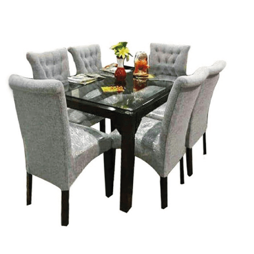 Juego de Comedor 6 Sillas Maryan Alto Hogar Gris Claro