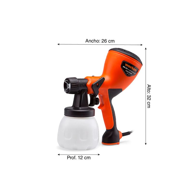 Distribuidor pistola pintura eletrica 400w 800ml tolsen