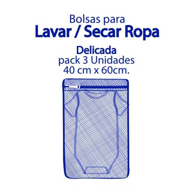 3 Bolsas Malla Cierre Para Lavar Ropa Delicada En Lavadora