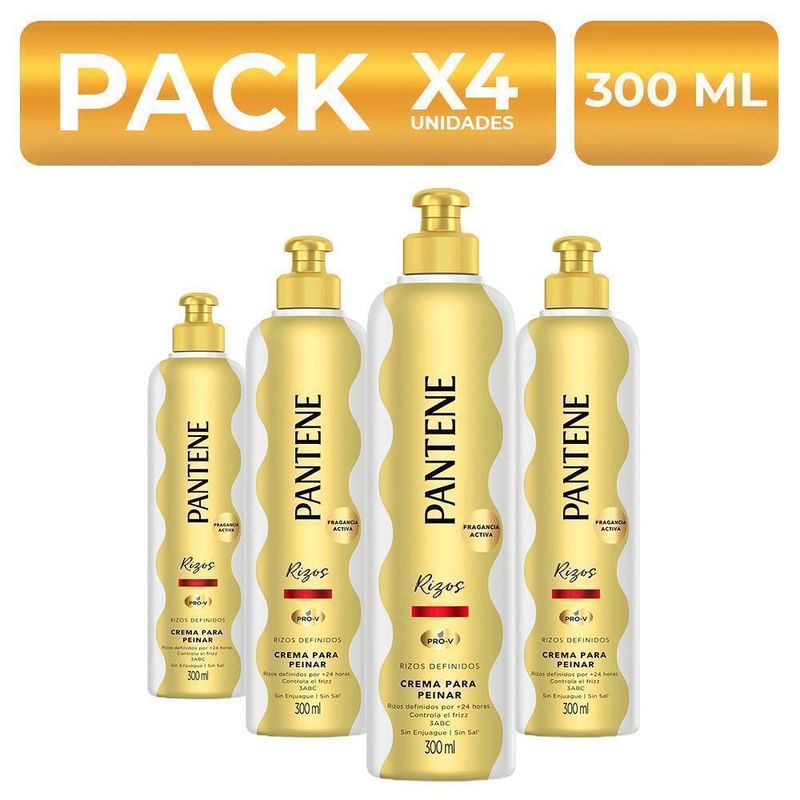 Crema-para-peinar-Pantene-Rizos-Definidos-300ml-PackX4