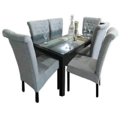 Juego de Comedor 6 Sillas Alto Hogar Polenka Gris Claro