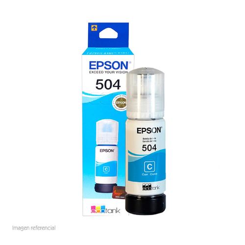 Tinta Epson T504 Color Cian
