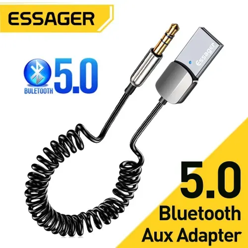 Essager Adaptador Bluetooth para Auto, Dongle de Audio y Música, Receptor Inalámbrico 5.0