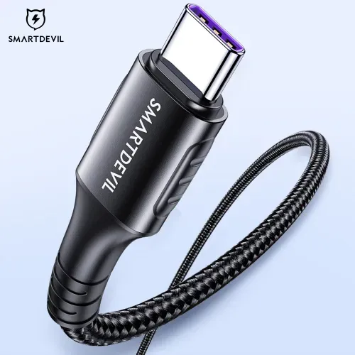 SmartDevil-Cable USB tipo C 6A 5A para móvil, cargador de USB-C de carga rápida de 100W