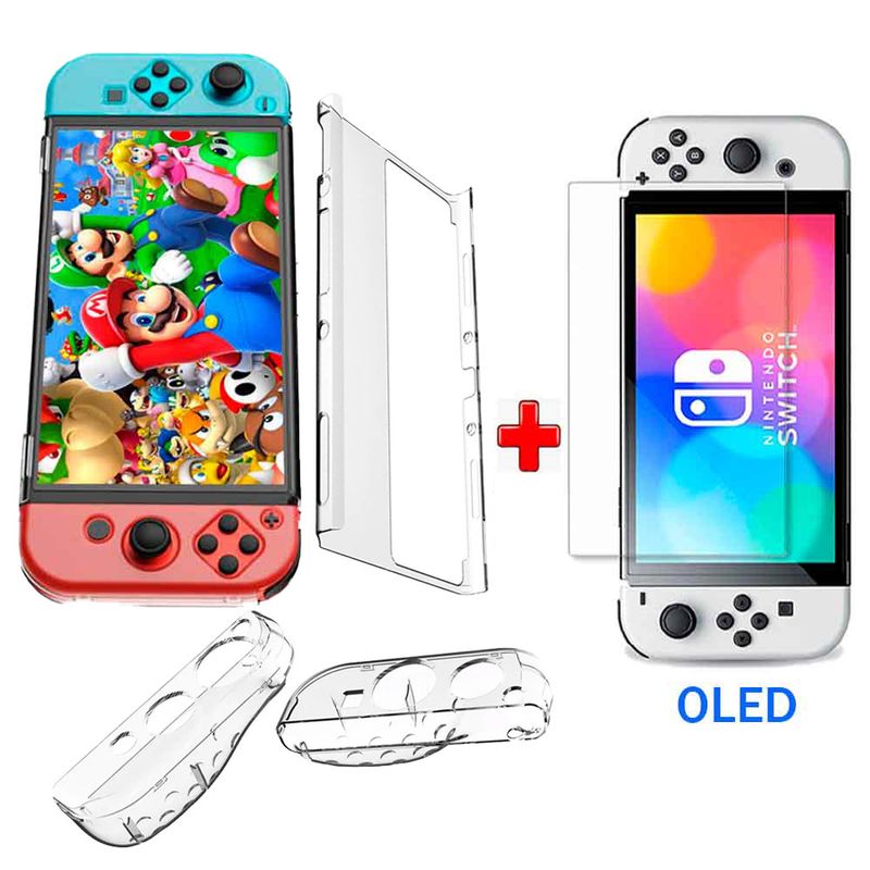 Pack-Case-para-Nintendo-Switch-OLED---Mica-de-Vidrio-Rigido-Transparen