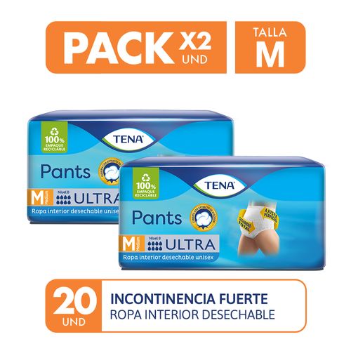 Pañal Tena Pants Ultra Medium 20 UN Pack x2