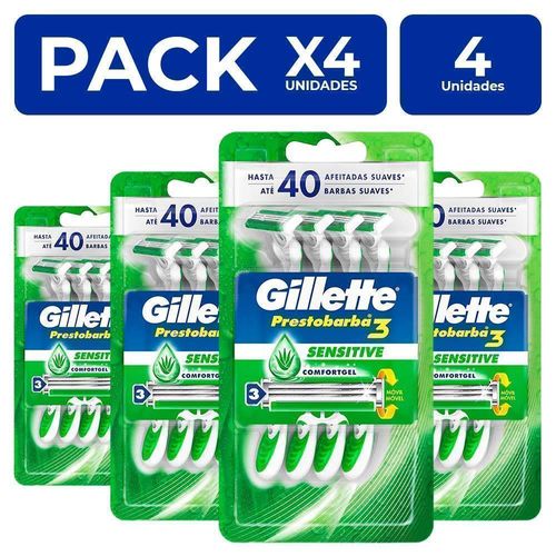 Desechable Gillette Prestobarba3 Sensitive 4 unidades PackX4