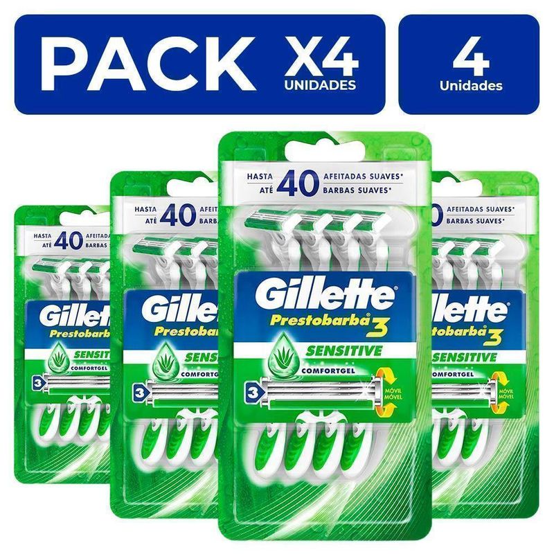 Desechable-Gillette-Prestobarba3-Sensitive-4-unidades-PackX4
