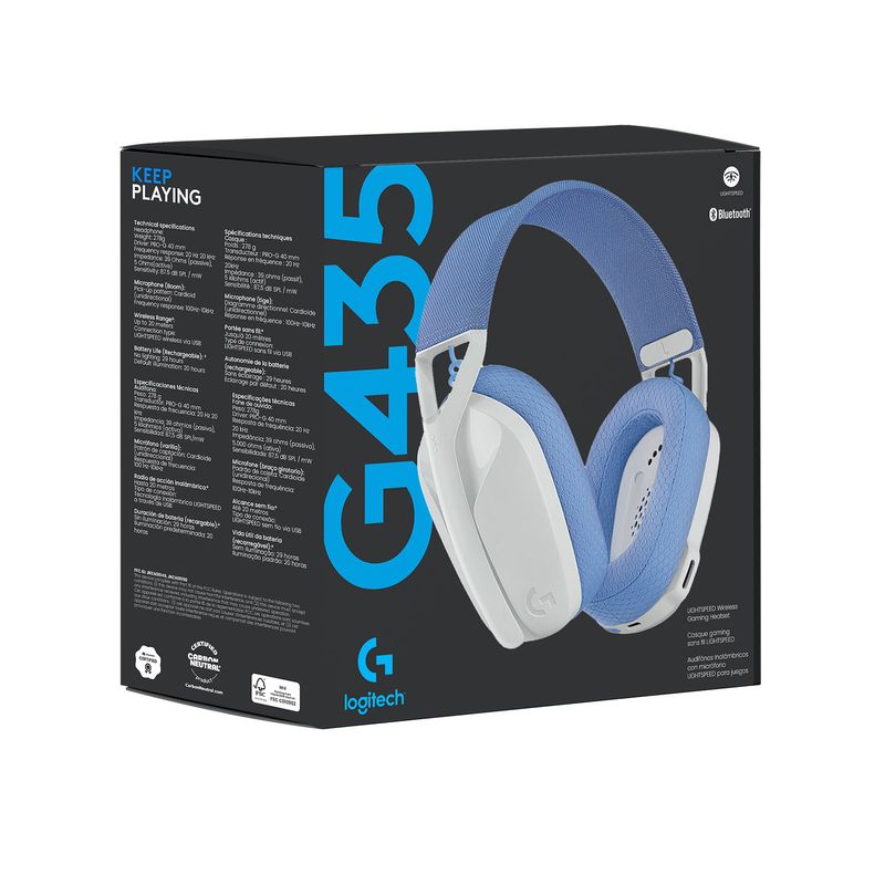 Audifono-Gaming-Logitech-G435-Lightspeed-Wireless-Blanco
