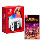 Consola-Nintendo-Switch-Modelo-Oled-Blanco---Minecraft-Dungeons-Ultimate