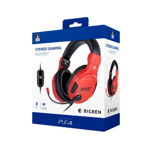 Audifono PS4 Bigben Stereo Gaming Headset V3 Rojo