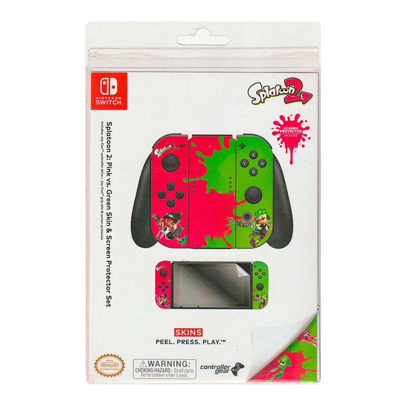 Skin-y-Protector-Set-Nintendo-Switch-Splatoon-2-Pink-Vs-Green