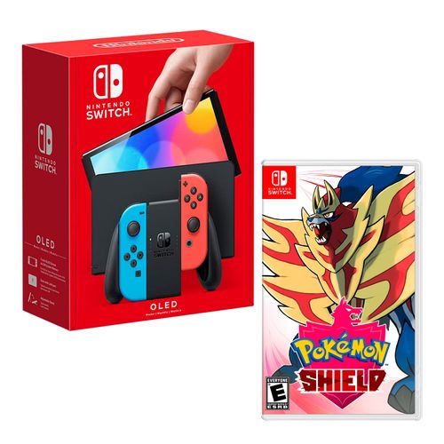 Consola Nintendo Switch Modelo Oled Neon + Pokemon Shield