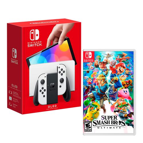 Consola Nintendo Switch Modelo Oled Blanco + Super Smash Bros