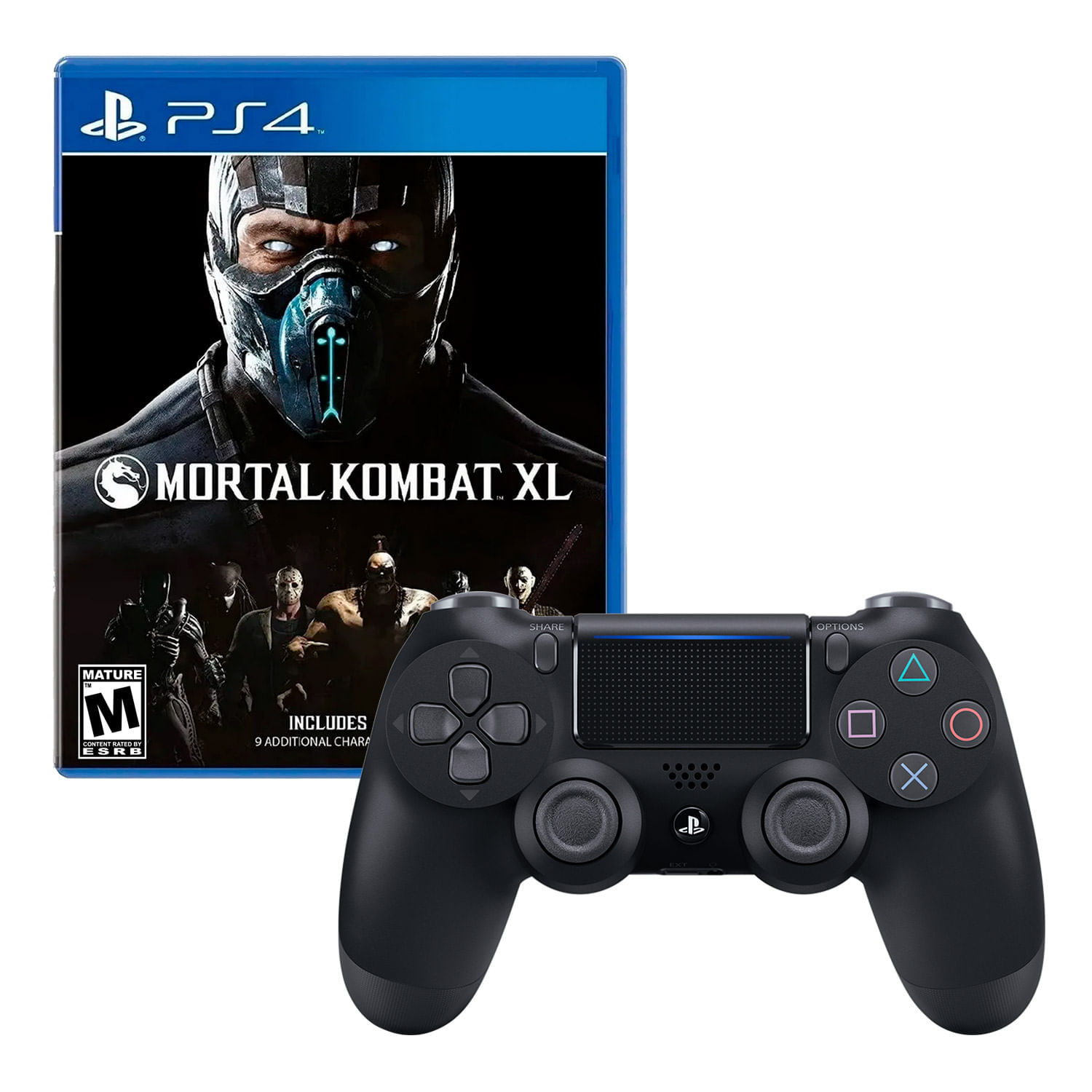 Mando para PlayStation 4 DualShock Color Negro + Juego Mortal Kombat XL -  Promart