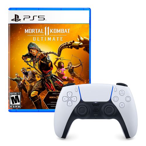 Mando Playstation 5 Dualsense Blanco + Mortal Kombat 11 Ultimate