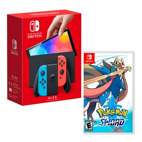 Consola Nintendo Switch Modelo Oled Neon + Pokemon Sword