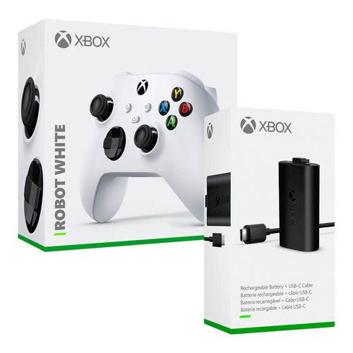 Mando Xbox Blanco Series x Wireless + Bateria Recarble