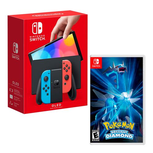 Consola Nintendo Switch Modelo Oled Neon + Pokemon Brilliant Diamond