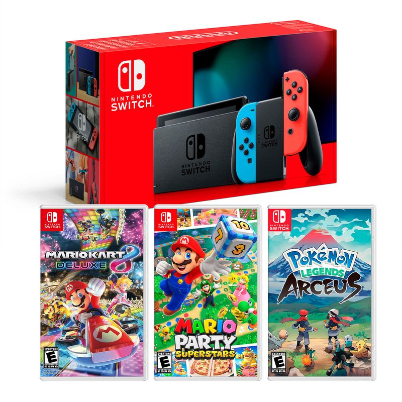 Consola-Nintendo-Switch-Neon-2019---Mario-Kart-8---Mario-Superstar---Pokemon-Arceus