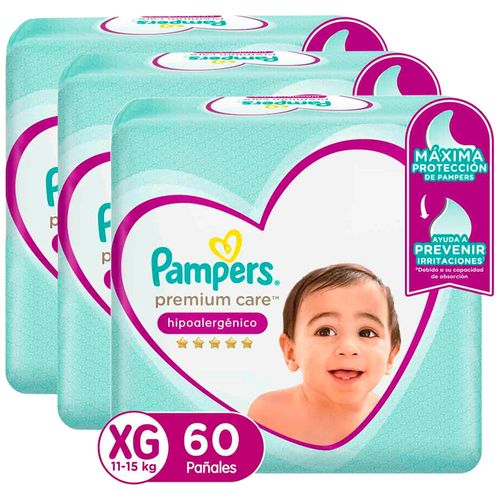 Pack Pañales para bebé PAMPERS Premium Care Talla XG Megapack Paquete 180un